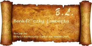 Benkóczky Lamberta névjegykártya